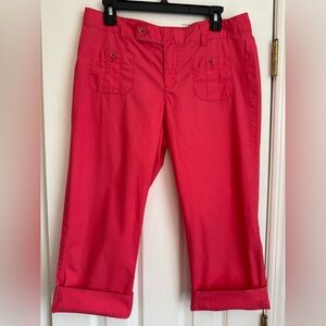 Ann Taylor LOFT Vibrant Pink Cropped Pants Size 8